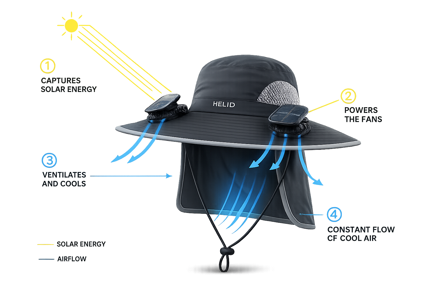 HELIO™ Solar Cooling Hat